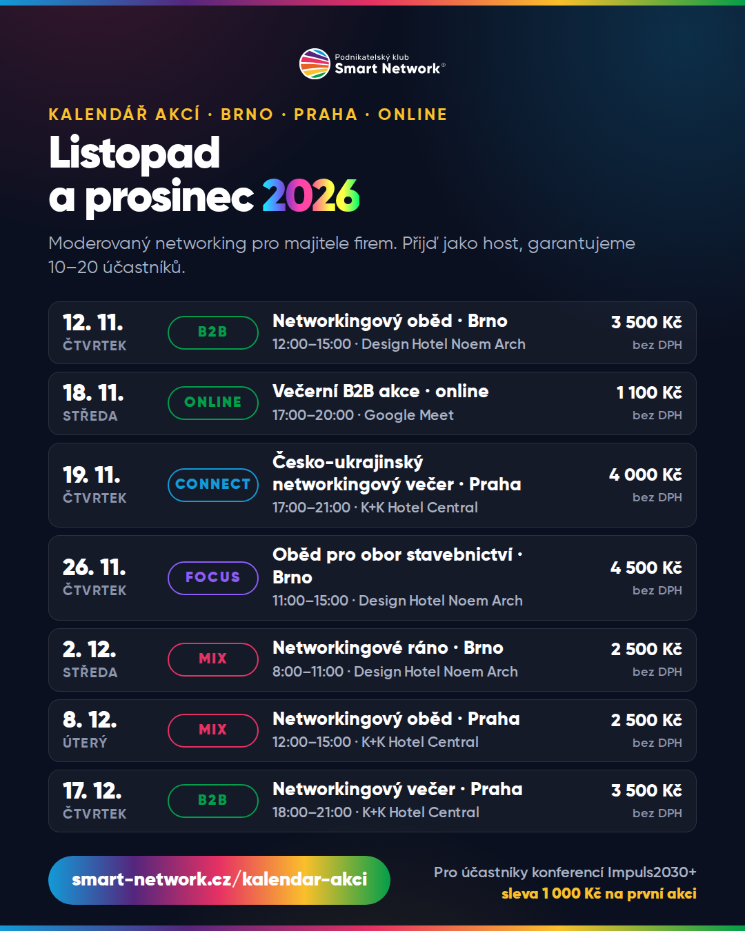 Grafika kalendáře akcí, formát 1080×1350